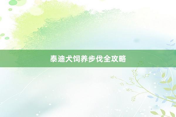 泰迪犬饲养步伐全攻略